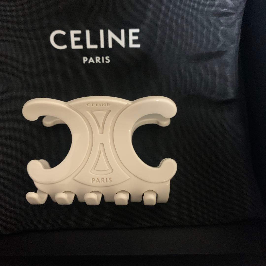 セリーヌ CELINE ラージ ヘアクリップ　ヘアピン　アイボリー