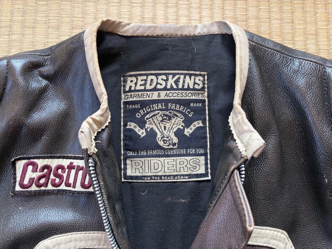 80s 90s REDSKINS レーシング レザー ライダースジャケット