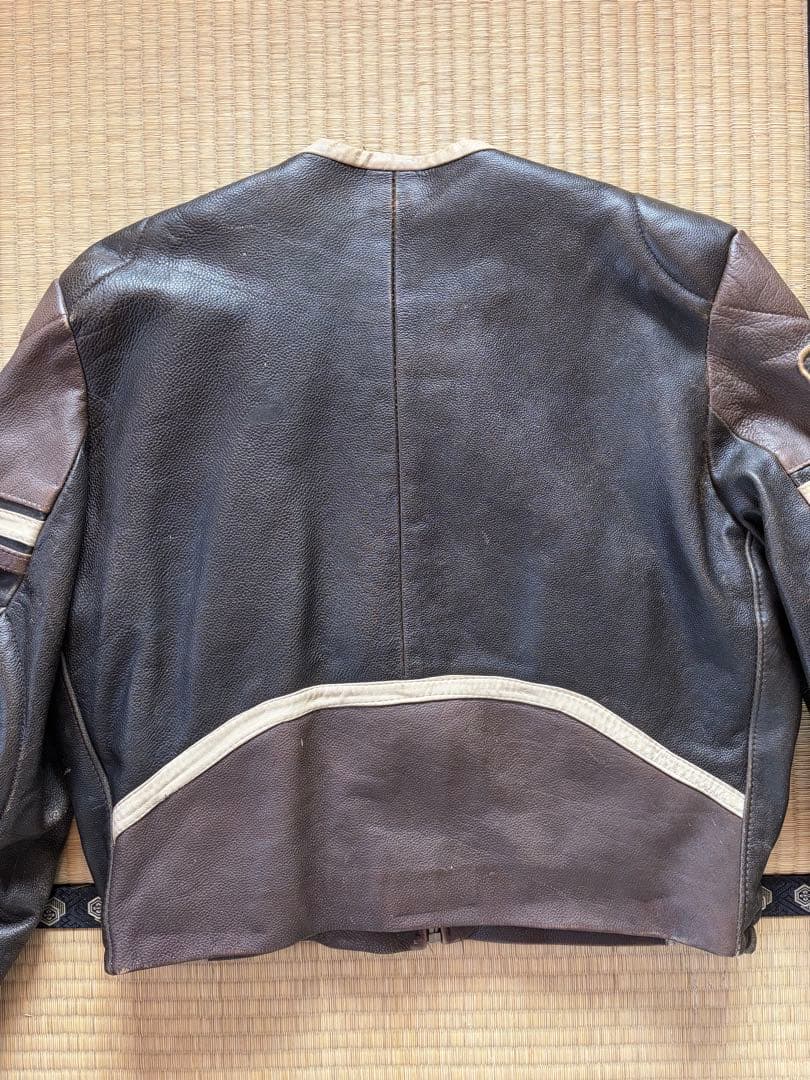 80s 90s REDSKINS レーシング レザー ライダースジャケット