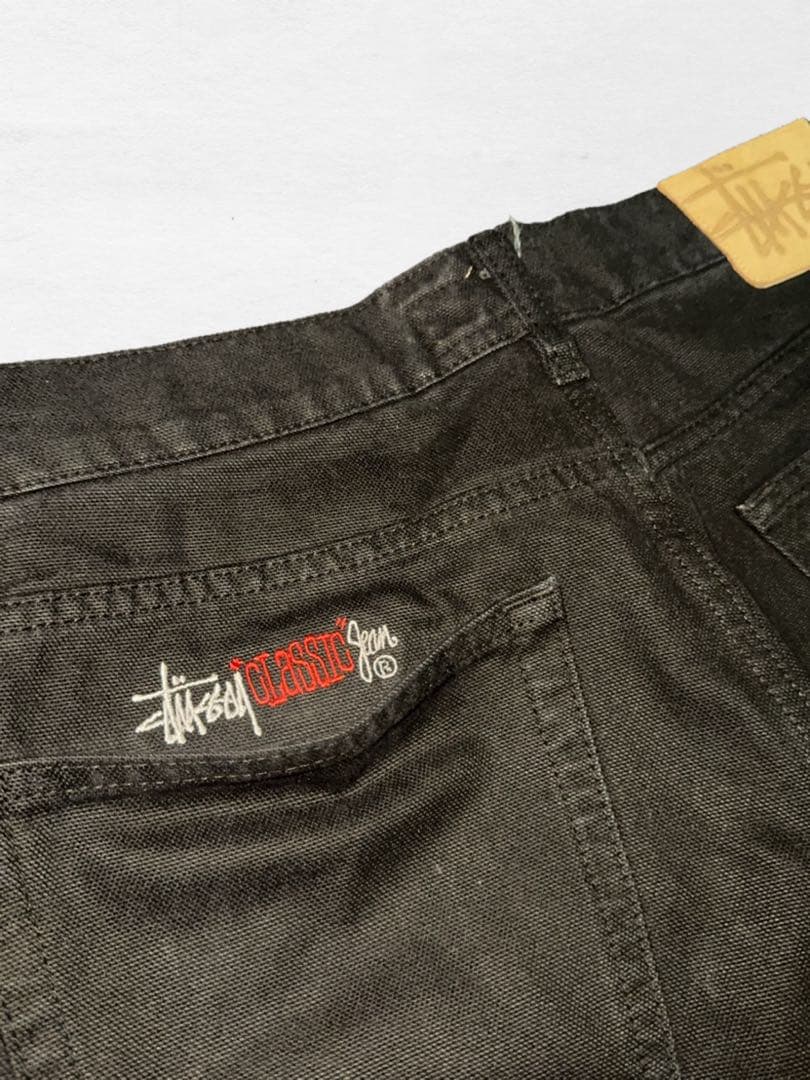STUSSY CLASSIC JEANS デニムパンツ バギー 刺繍 W32