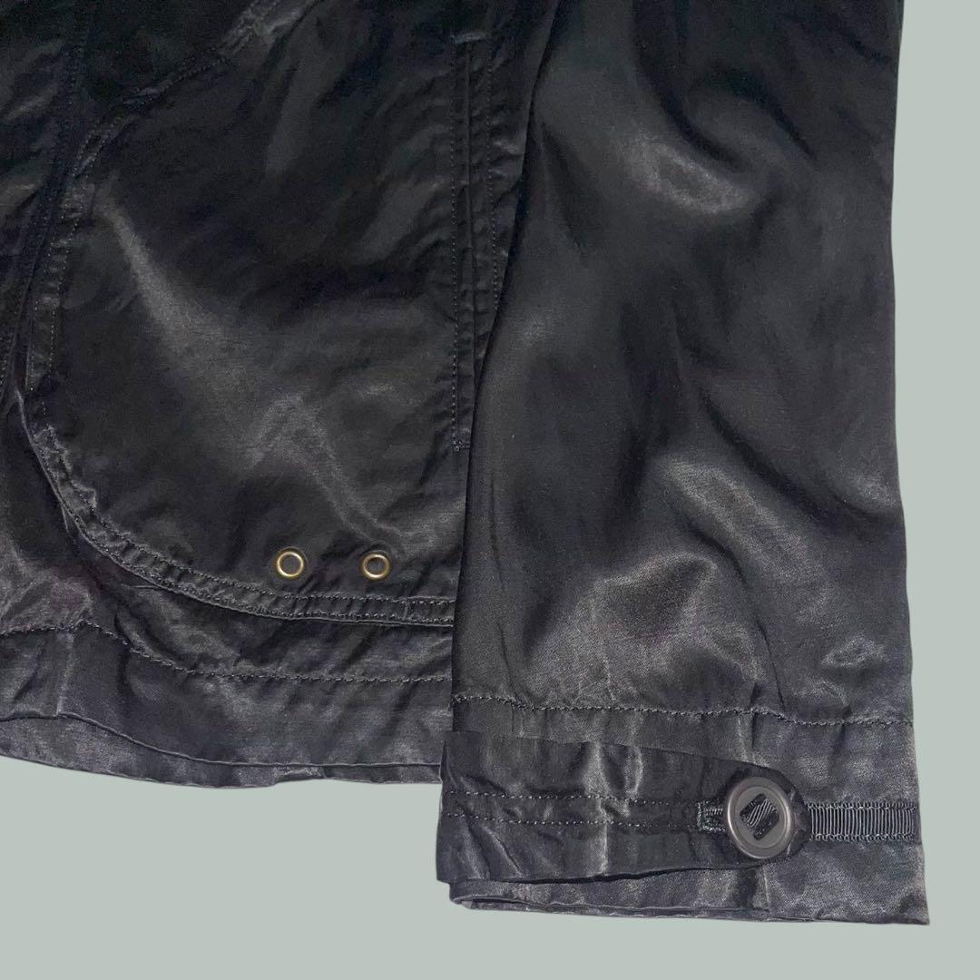 ジャケット・アウター Shiny black hoodie jacket