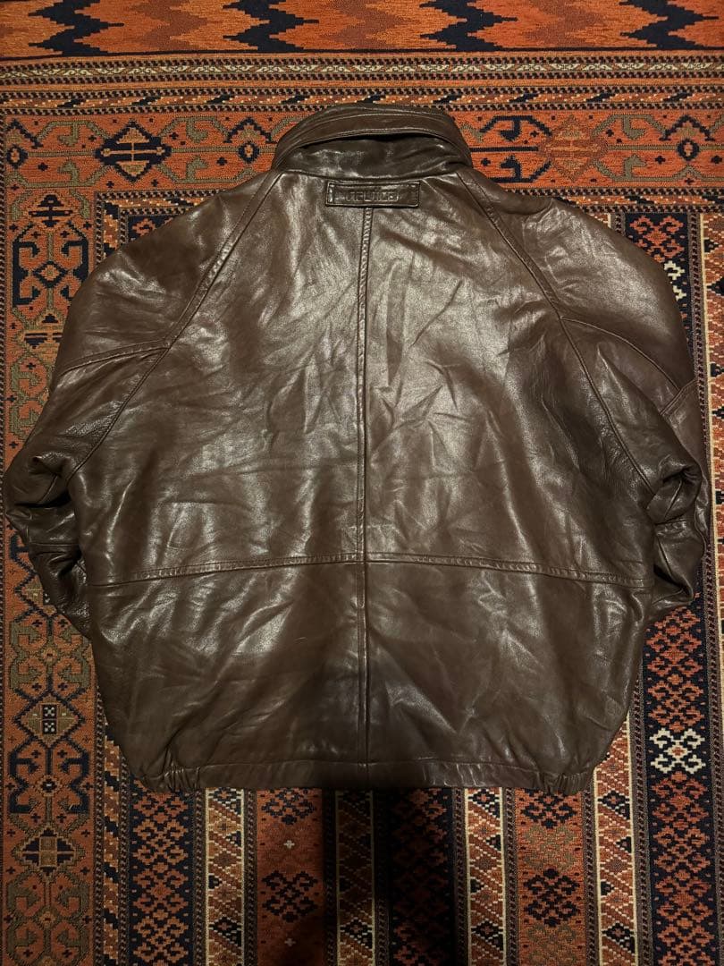 希少サイズnautica レザー ジャケットL vintage 古着 usa