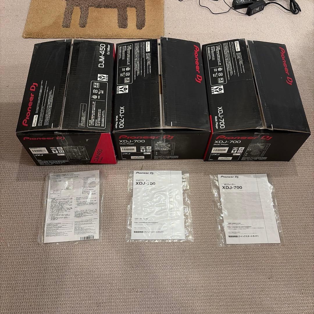 【美品】Pioneer XDJ700×2＋DJM450 【箱、取説、おまけ付き】