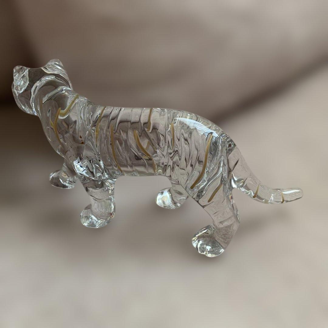 Baccarat Tiger Figurine 置物　美品　箱付ショッパー付