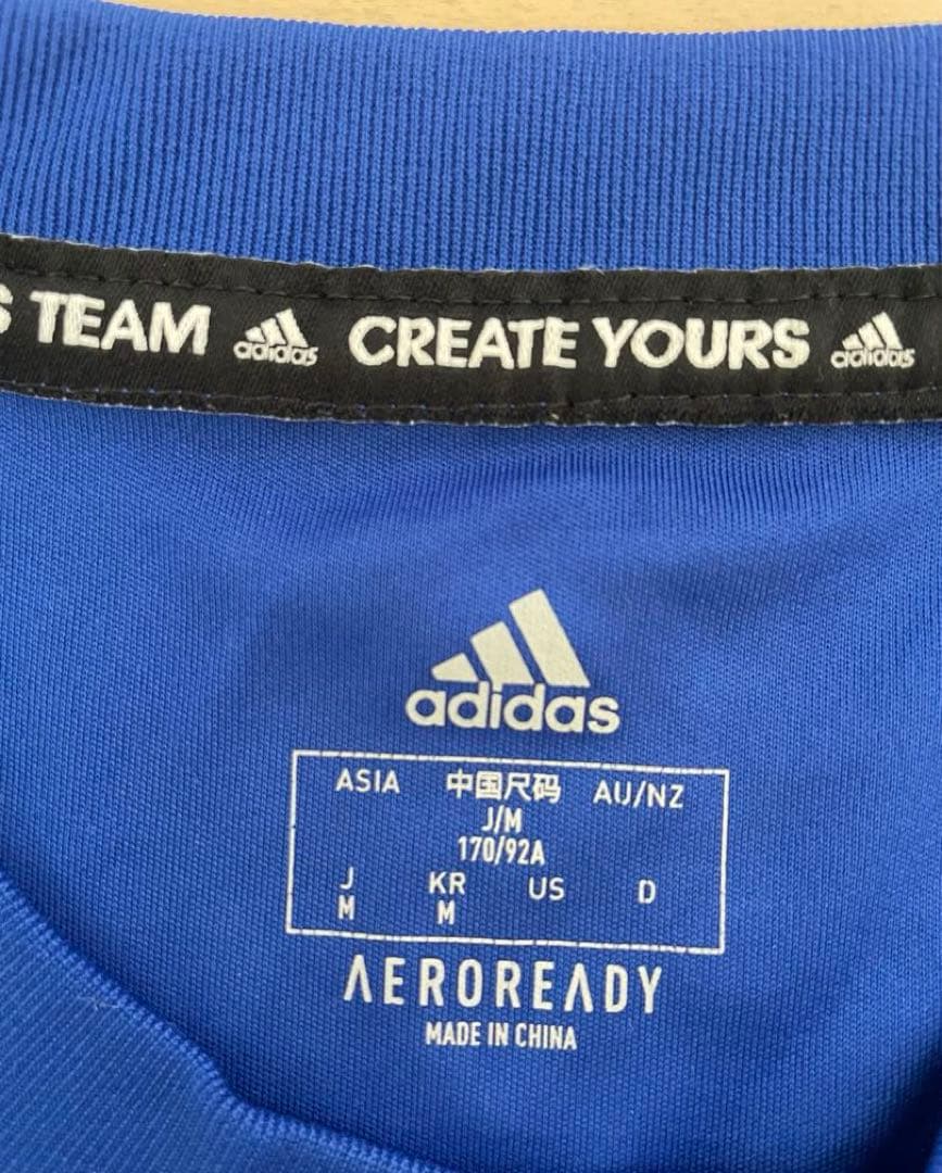 adidas アディダス JFA 長袖シャツ ウェア青 Mサイズ