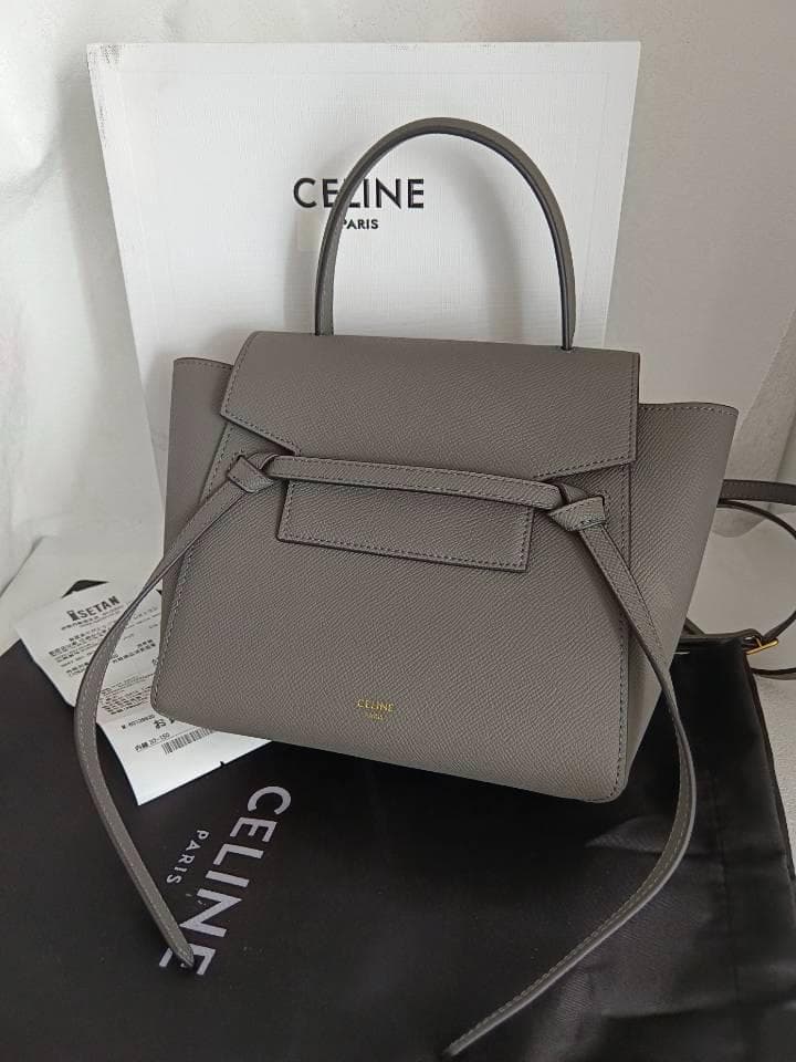 美品 C﻿E﻿L﻿I﻿N﻿E グレー ショルダーバッグ
