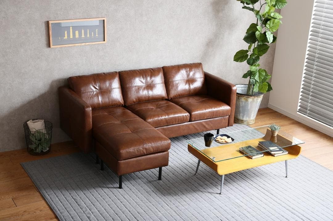 《新品・送料無料》Carlos 3人掛 カウチソファ
