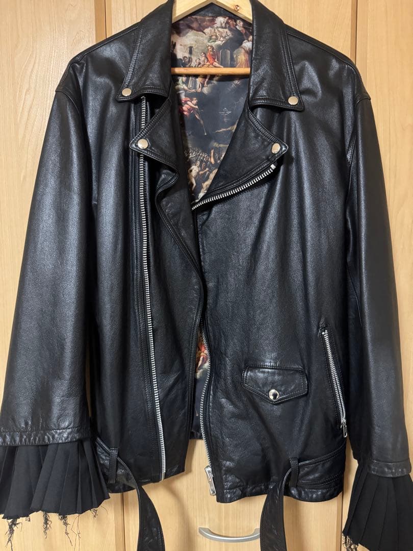 マダラニンゲンOVERSIZED LEATHER BIKERS JKT