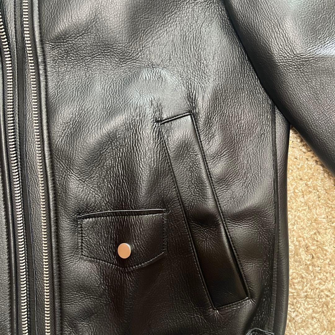 【極美品】ザラ　フェイクレザー　ブルゾン　ジャケット　ブラック　ジップアップ