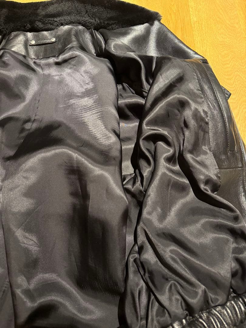 ジャケット・アウター ssstein MOUTON COLLAR LEATHER ZIP JACKET