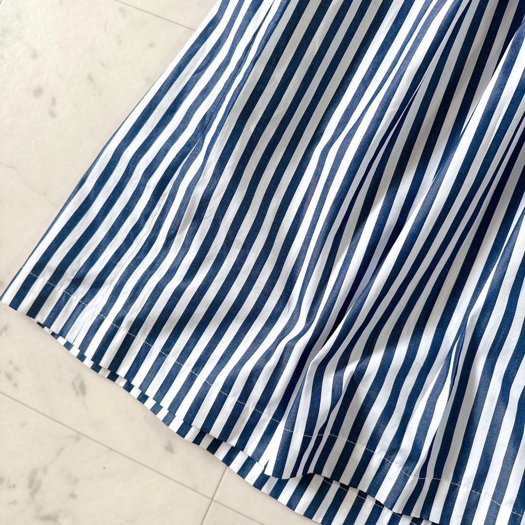 美品ღスピックアンドスパン ストライプ ロングシャツワンピース ウエストベルト