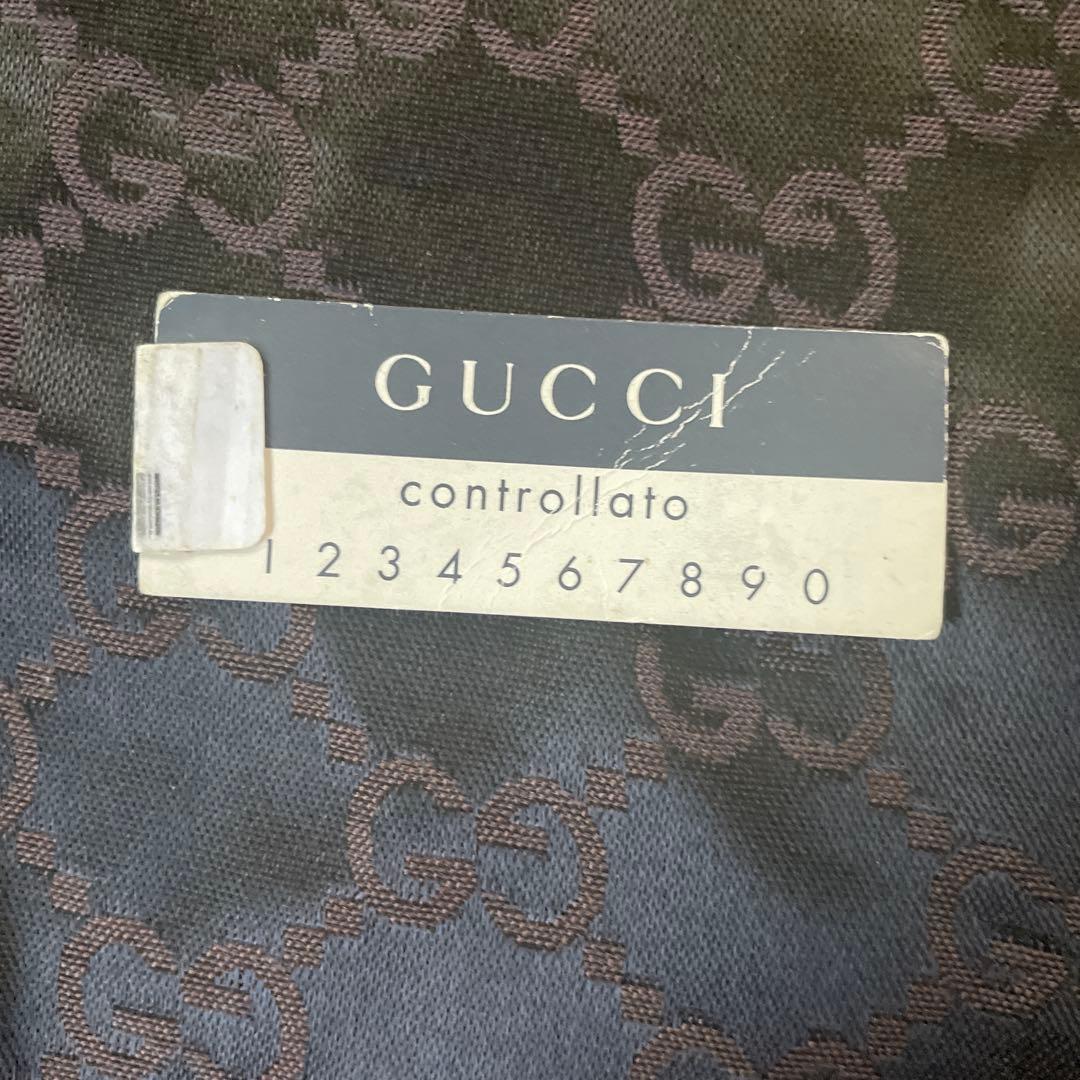 GUCCI グッチ限定　肩掛けバックキャンバス×レザー カーキ