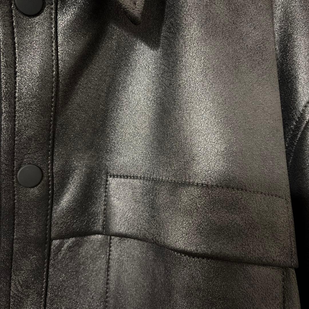 ZARA ブラック レザー風ジャケット L