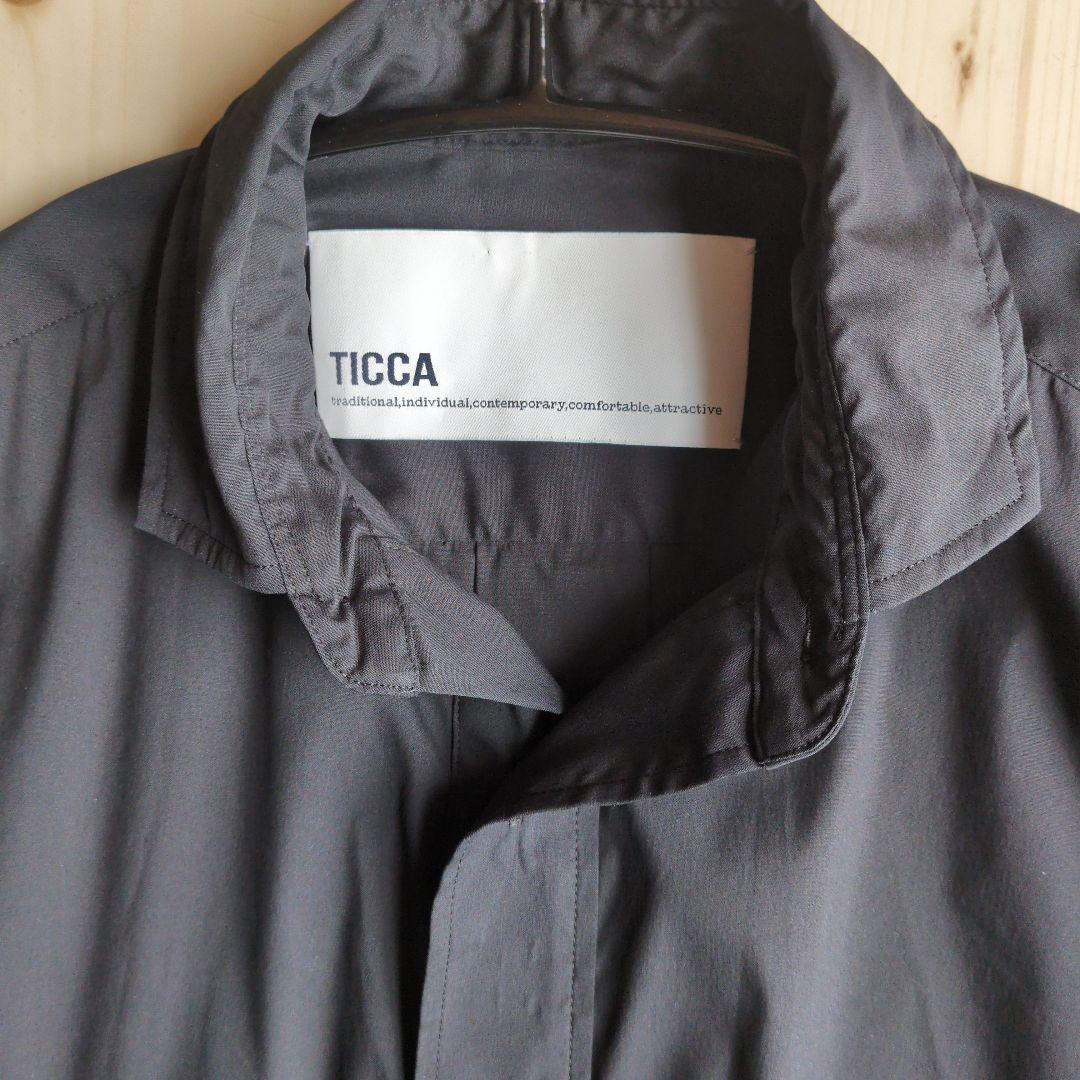 ticca ティッカ スクエアビッグロングシャツ 黒 マキシ丈