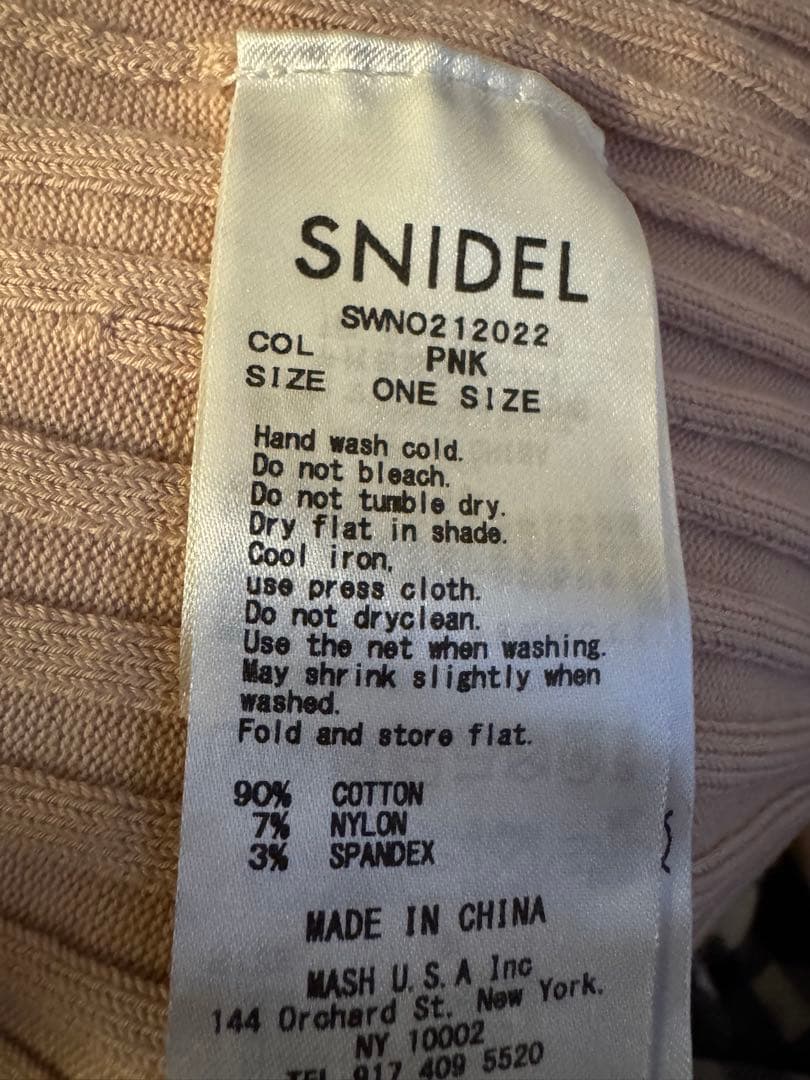 オーガニック スナイデル snidel ナローニットワンピース