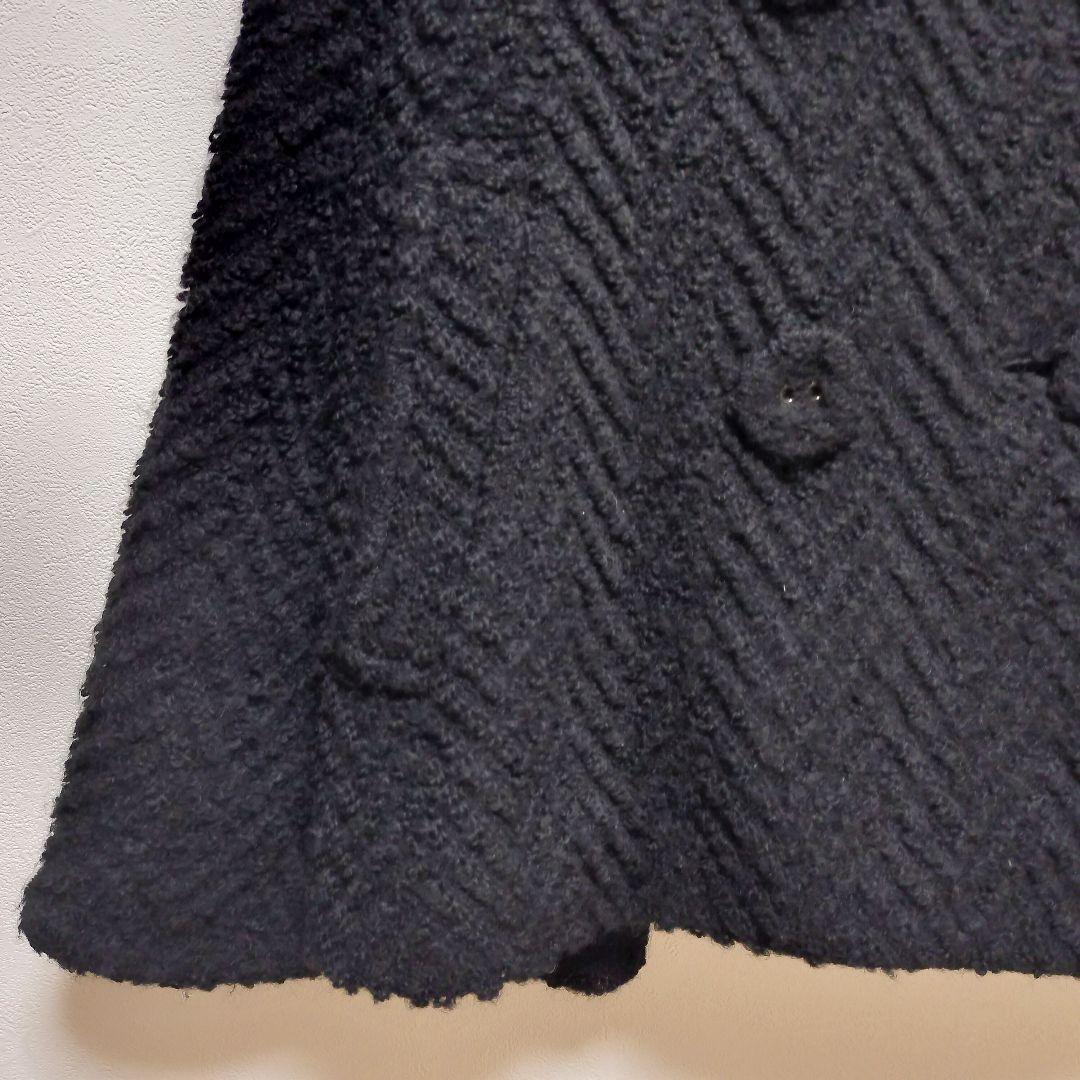 【EPOCA】エポカ ダブルショートコート ブラック 40 Ｌ 上質ウール 上品