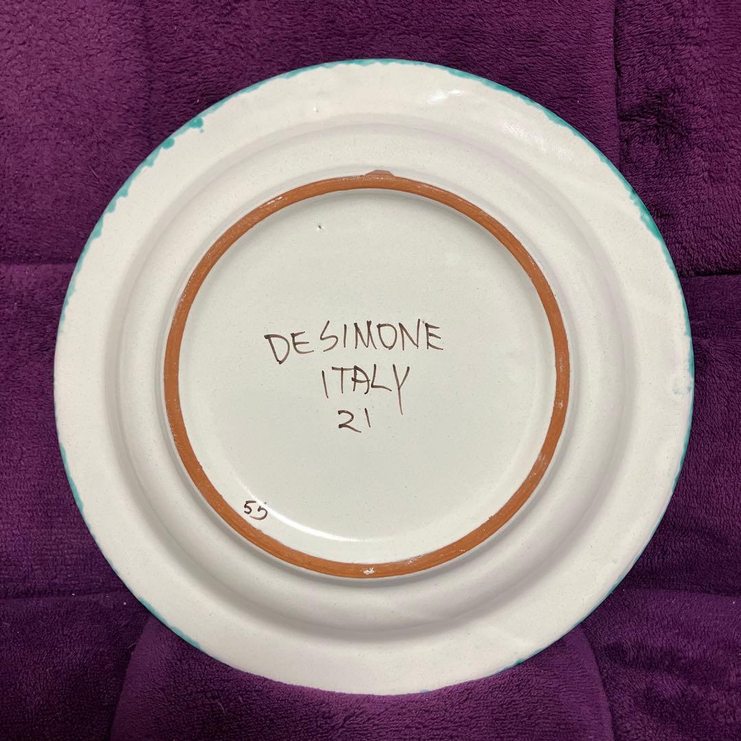 DESIMONE デシモーネ 大皿25cm プレート陶器 イタリアシチリア台付