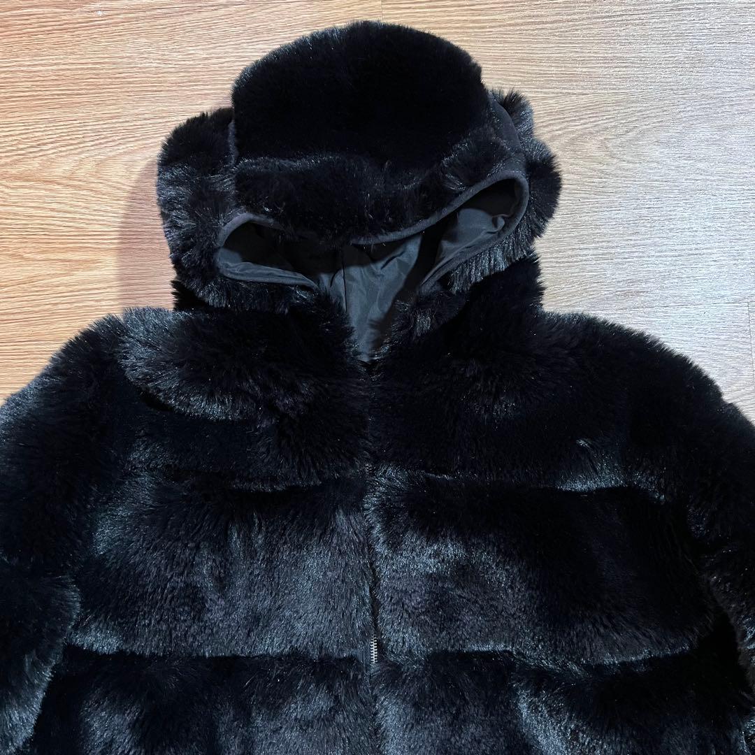 supreme × wtaps faux fur hooded jacket L