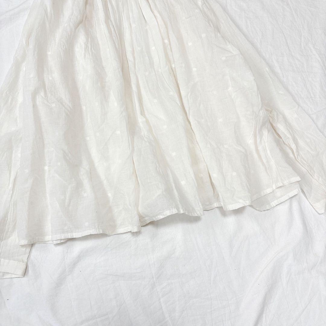 Khadi and Co カディアンドコー ブラウス ドット ホワイト インド綿