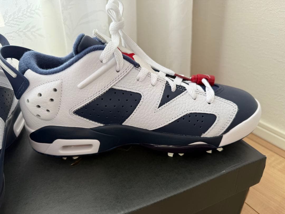Air Jordan 6 ゴルフシューズ ホワイト/ネイビー/レッド