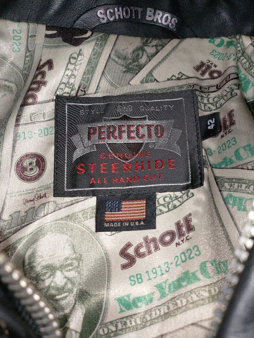 Schott　ショット　110周年　シングル　ライダース 659US 42