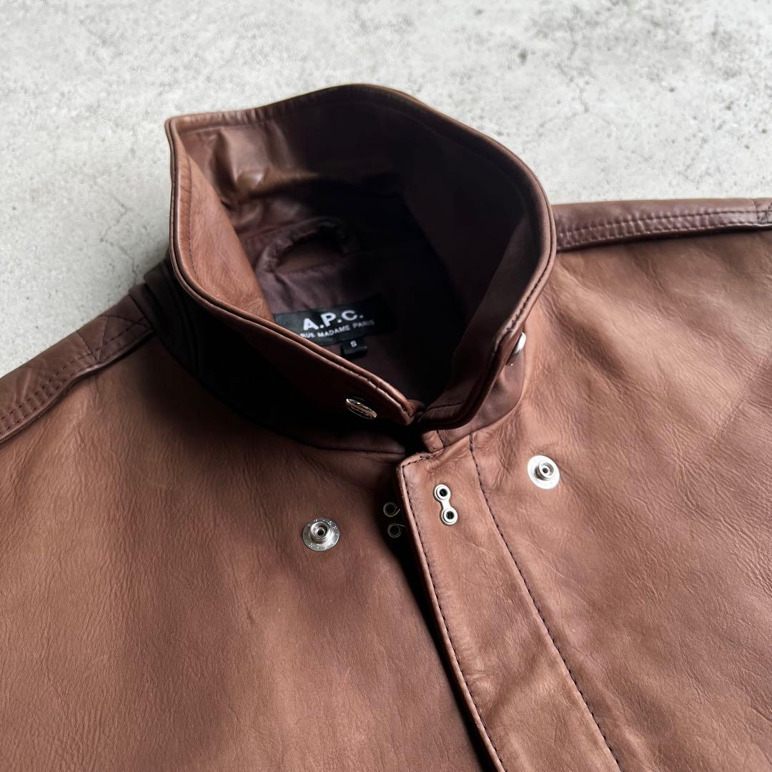 A.P.C. レザージャケット a-2 ブラウン 牛革 archive