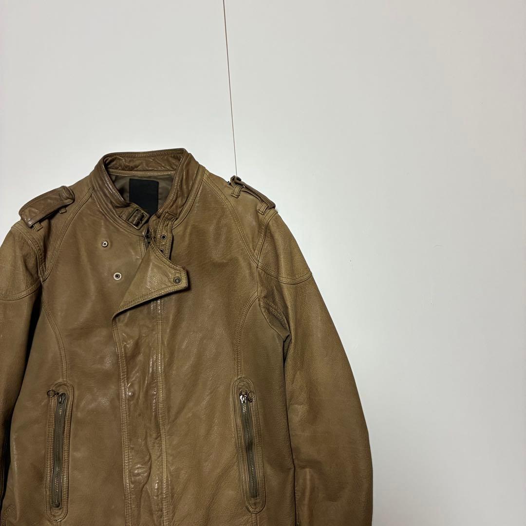 Halb y2k 00s グランジ　レザー　ライダース　ジャケット　L