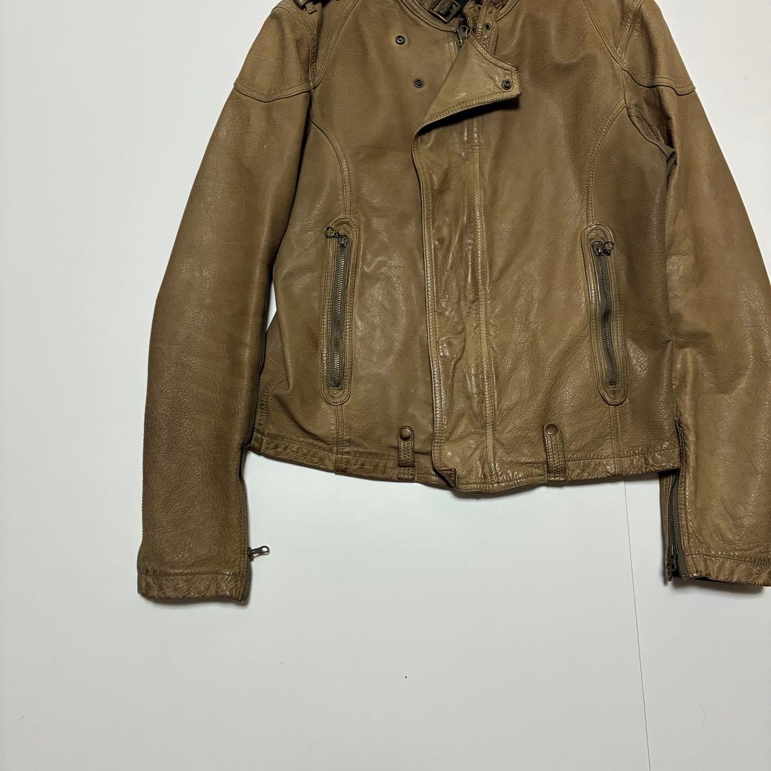 Halb y2k 00s グランジ　レザー　ライダース　ジャケット　L