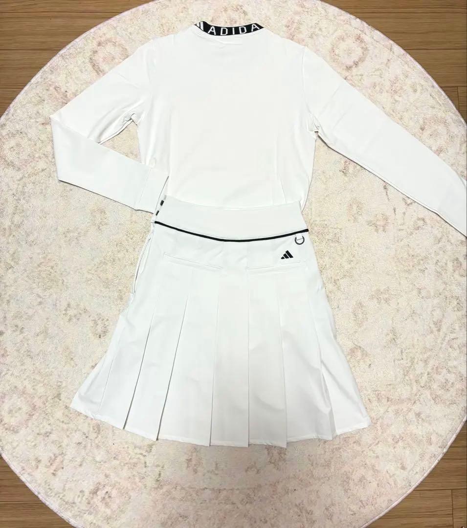 新品 S/XS アディダスゴルフ モックネック＆プリーツロングスカート上下セット