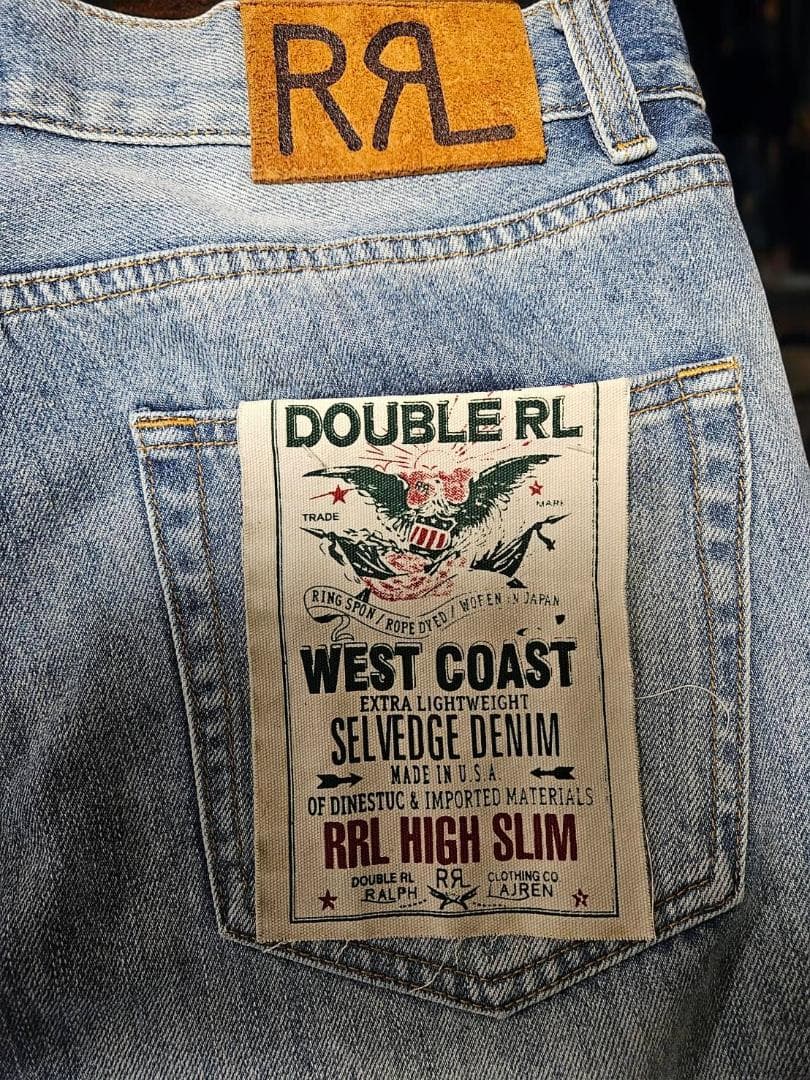 【新品未使用】RRL HIGH SLIM　デニム ライトブルー（34x32）