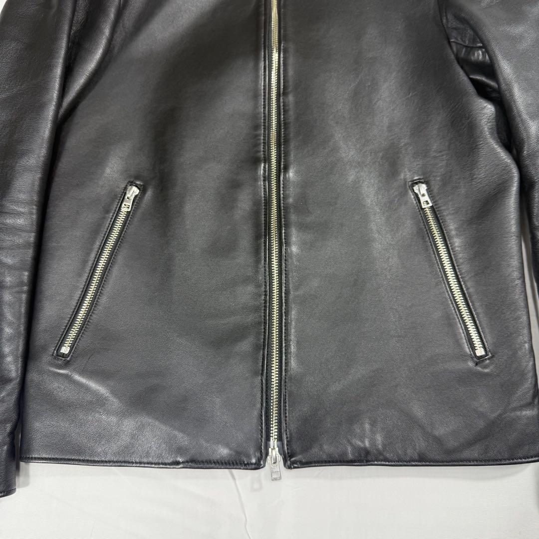 【極美品】リドム　ライダースジャケット　Wジップ　ラムレザー　黒　L