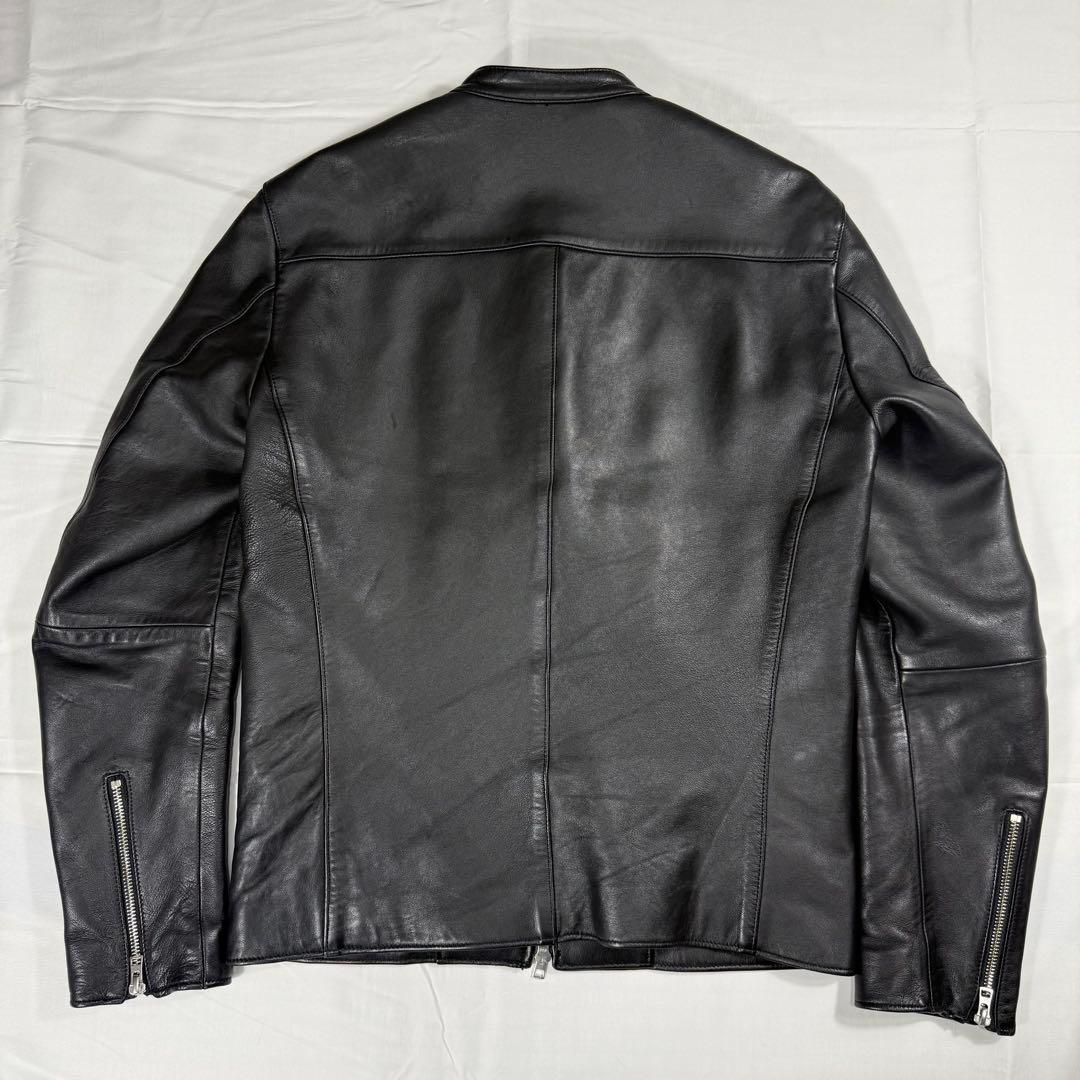 【極美品】リドム　ライダースジャケット　Wジップ　ラムレザー　黒　L
