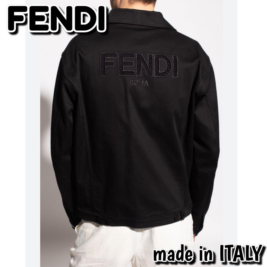 FENDI✨フェンディ✨厚手✨ジャケット✨襟大きめ✨ロゴ✨長袖✨メンズ✨ブルゾン