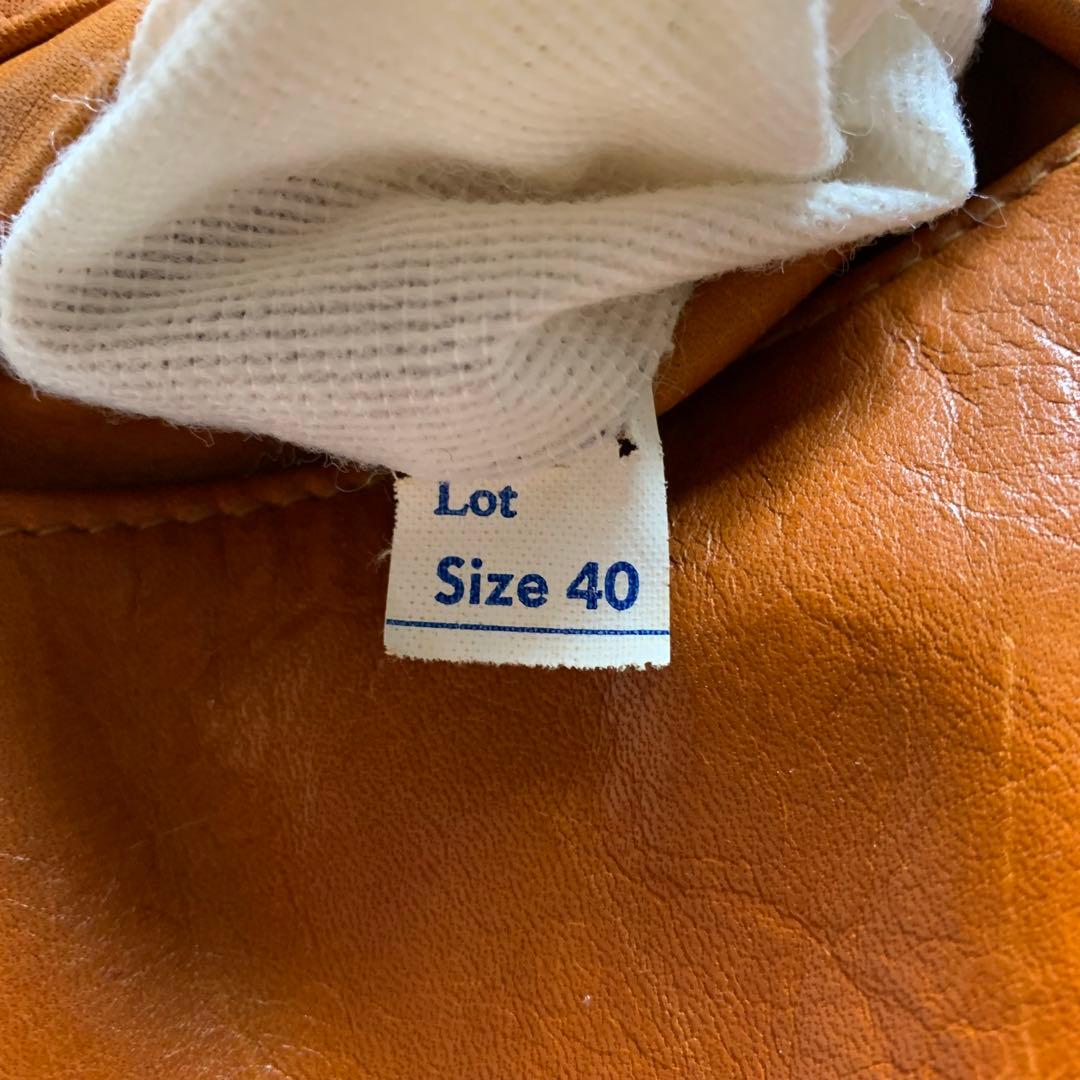 美品■schott ダウンベスト レザー ブラウン 40