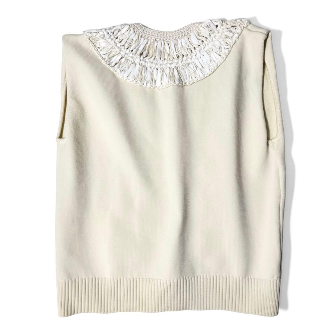 極美品✨️25SS　￥5.7万　アドーア　テープヤーンニットベスト　ベージュ　春夏