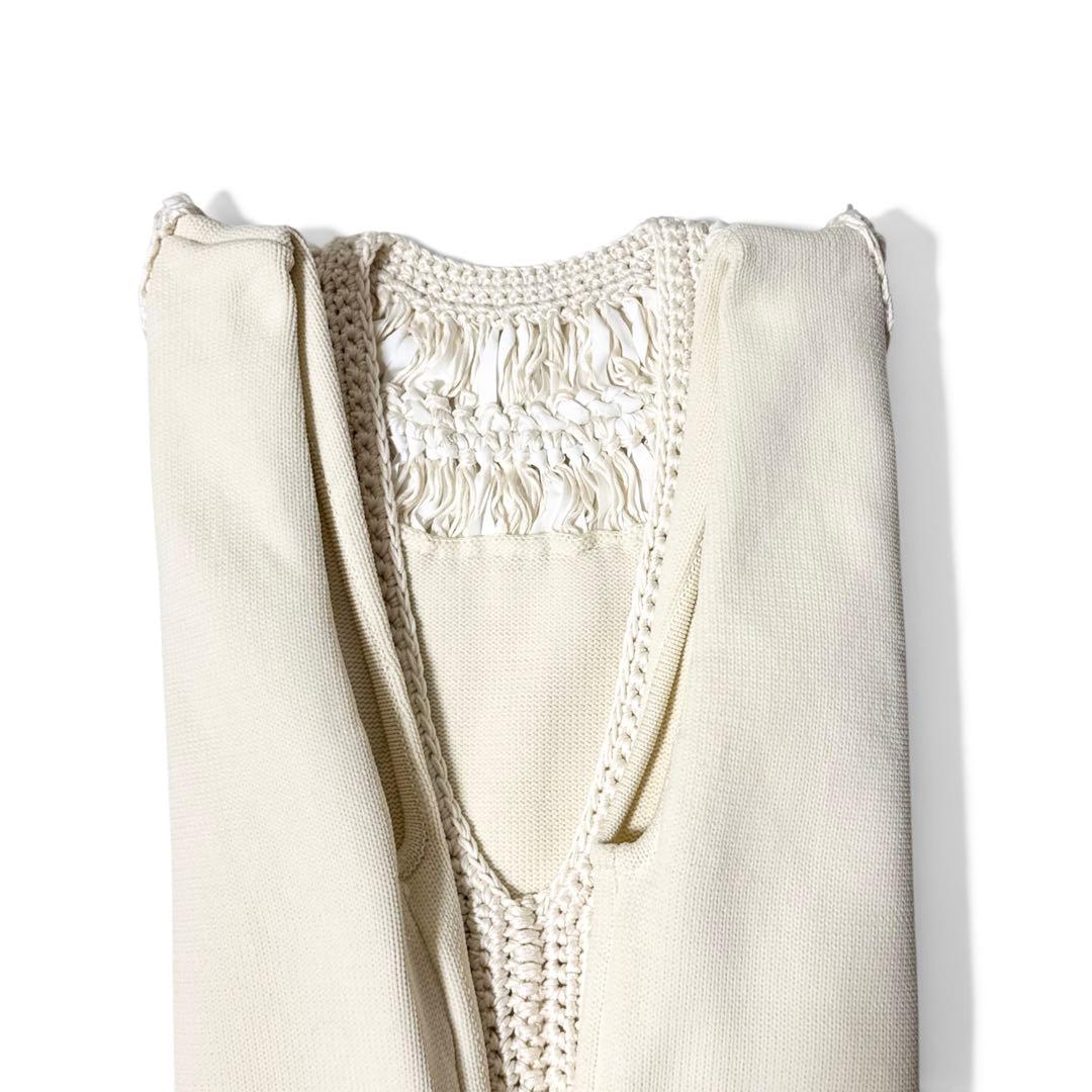 極美品✨️25SS　￥5.7万　アドーア　テープヤーンニットベスト　ベージュ　春夏