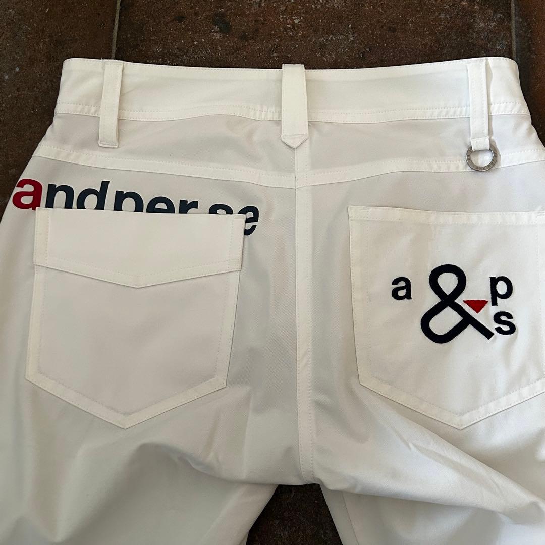 and per se ストレッチパンツ　薄手　ホワイト　サイズS
