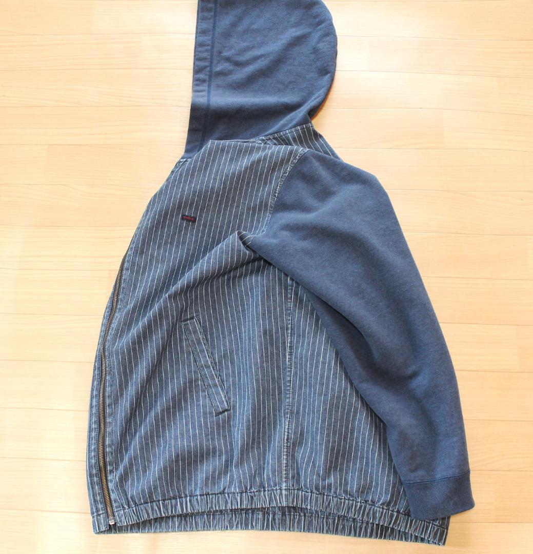 極美品5.7万円）papas+ パパス デニムフーディーブルゾンインティゴカラー