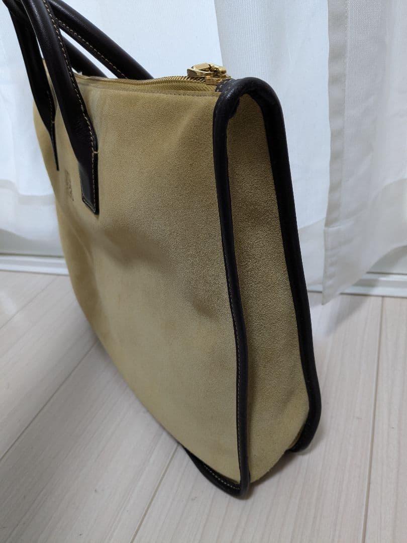 【美品】LOEWE ロエベ ビジネスバッグ アナグラム スエード ベージュ A4