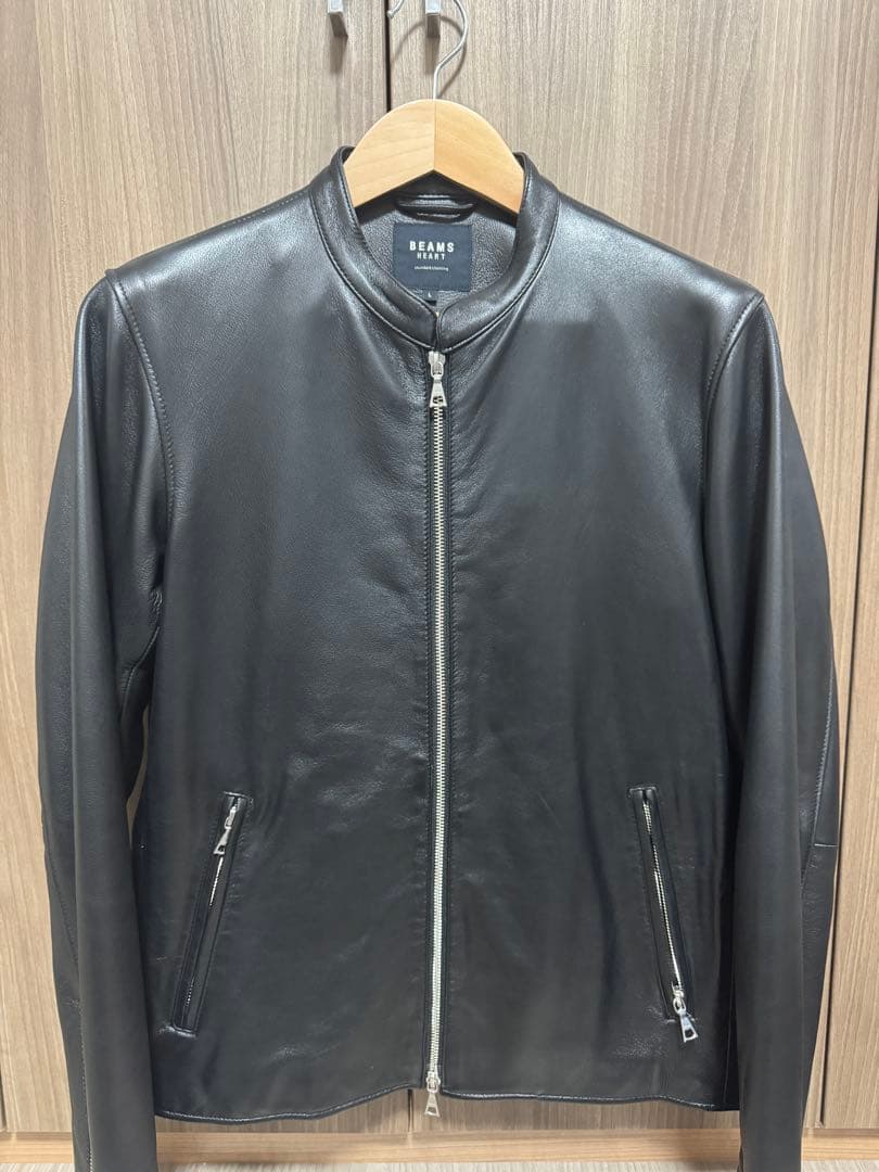 BEAMS HEART ブラック シングルライダース L