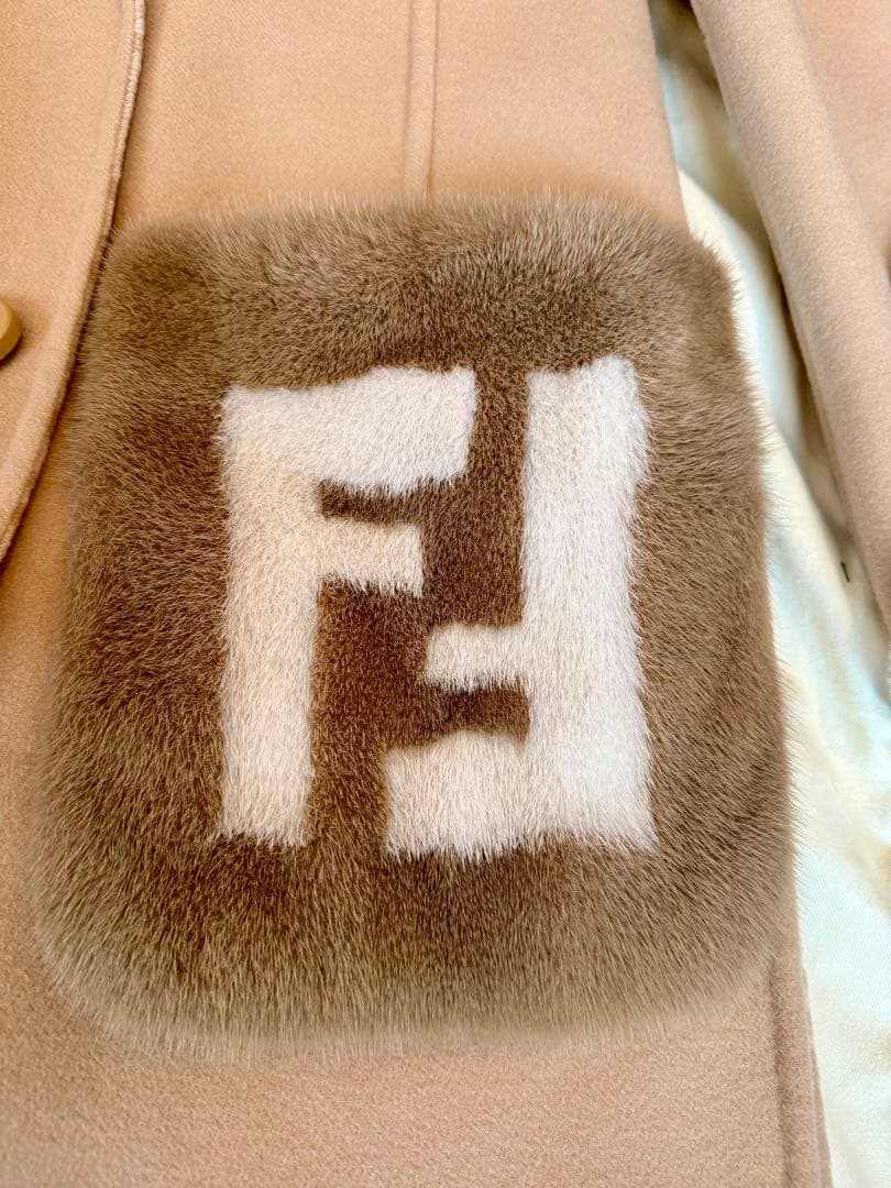FENDI★フェンディ ミンクポケットコート36★FF柄