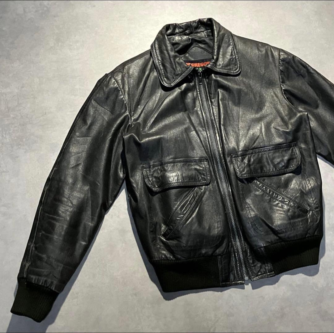 80s MCGREGOR A-2 レザージャケット　革ジャン　短丈