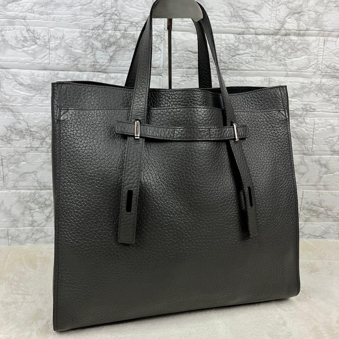 【美品】フルラ トートバッグ ジョーヴェ A4 大容量 肩掛け レザー グレー