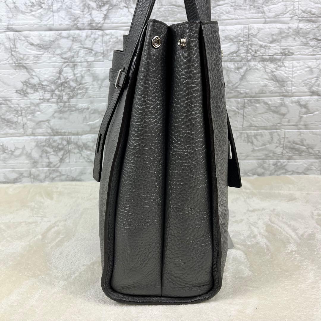 【美品】フルラ トートバッグ ジョーヴェ A4 大容量 肩掛け レザー グレー