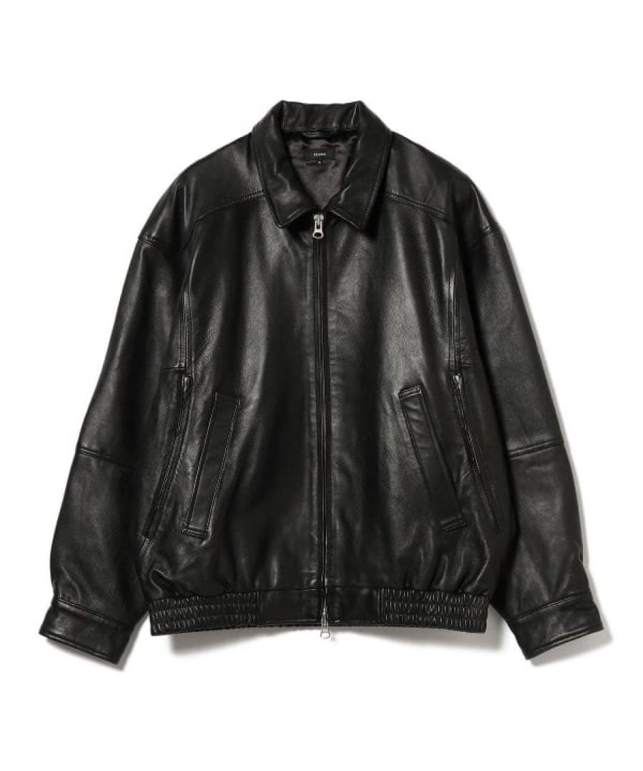 BEAMS ワイドフィット 4ポケット レザー ブルゾン M