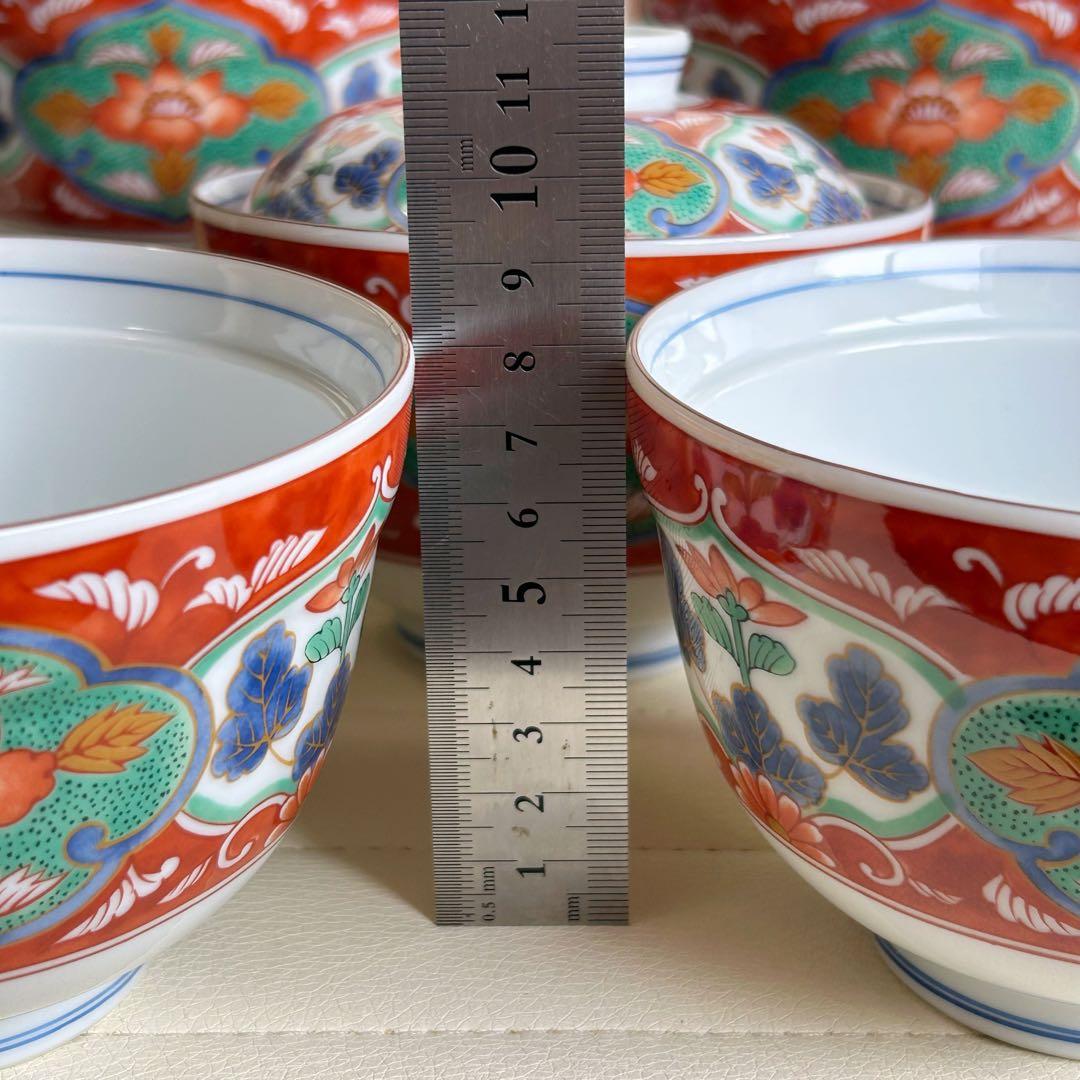 美濃焼　前畑　庫山窯　蓋付きどんぶり揃　5客セット　丼ぶり　色絵　金彩古伊万里