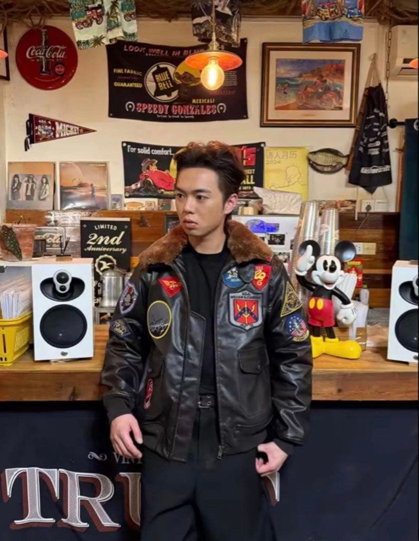 G-1 トップガンジャケット PUレザー M