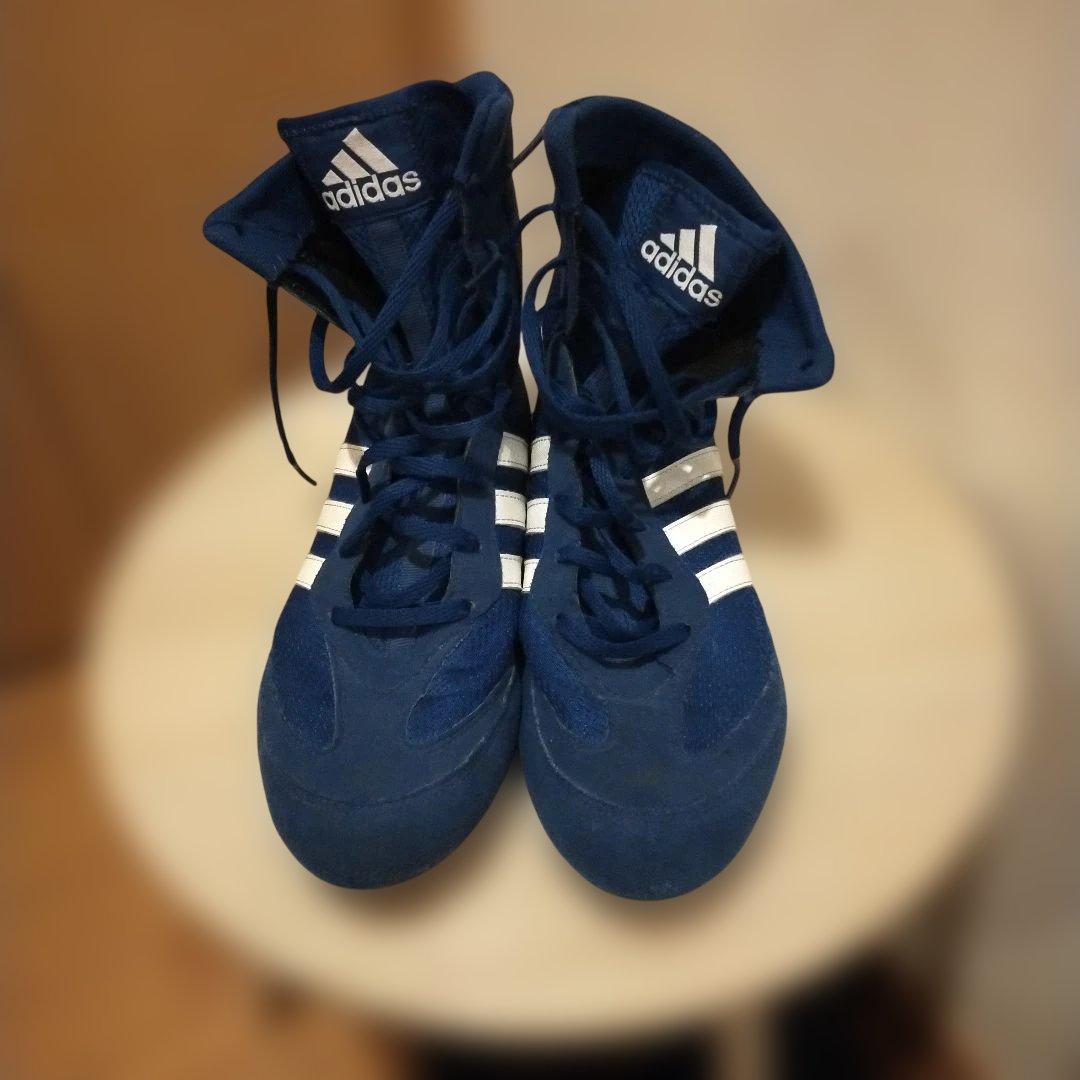 adidas ボクシングシューズ 青 ハイカット
