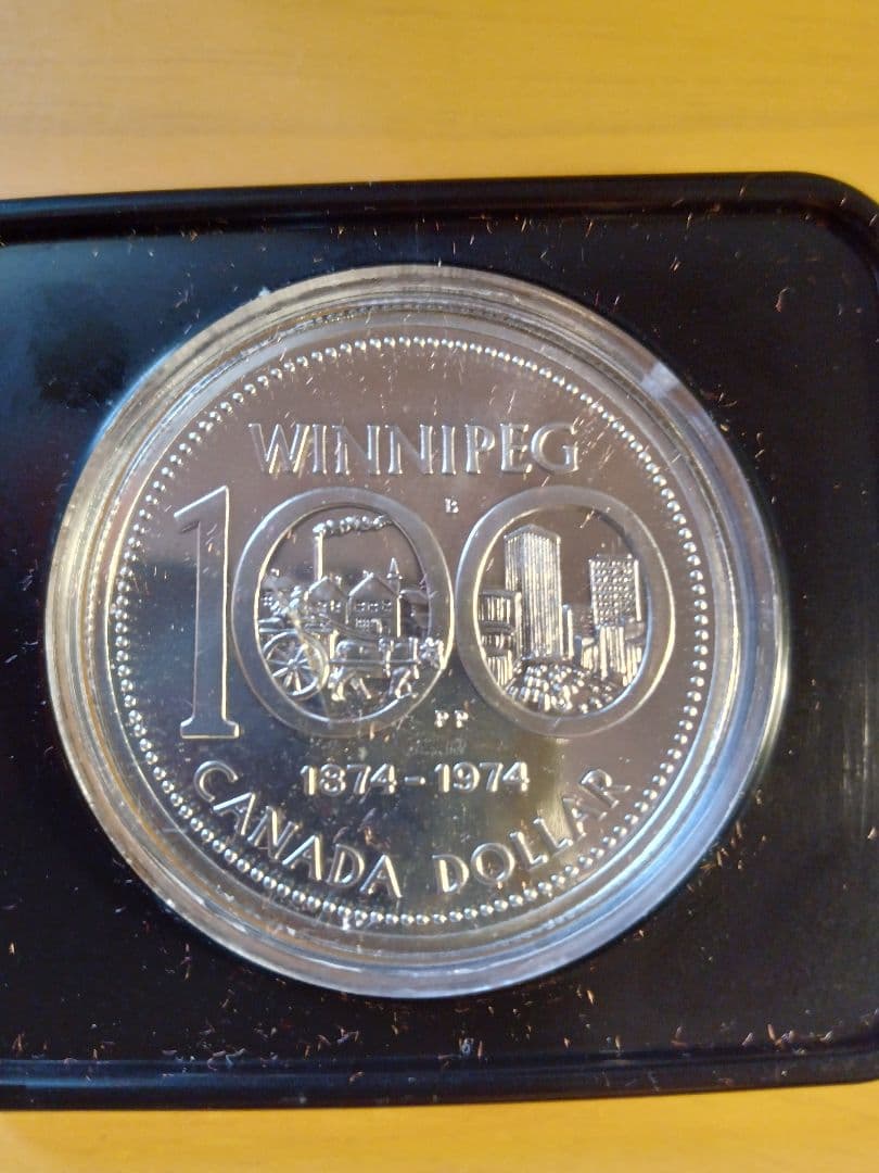 1974年 カナダ ウィニペグ100周年記念 銀0.500 1ドル銀貨