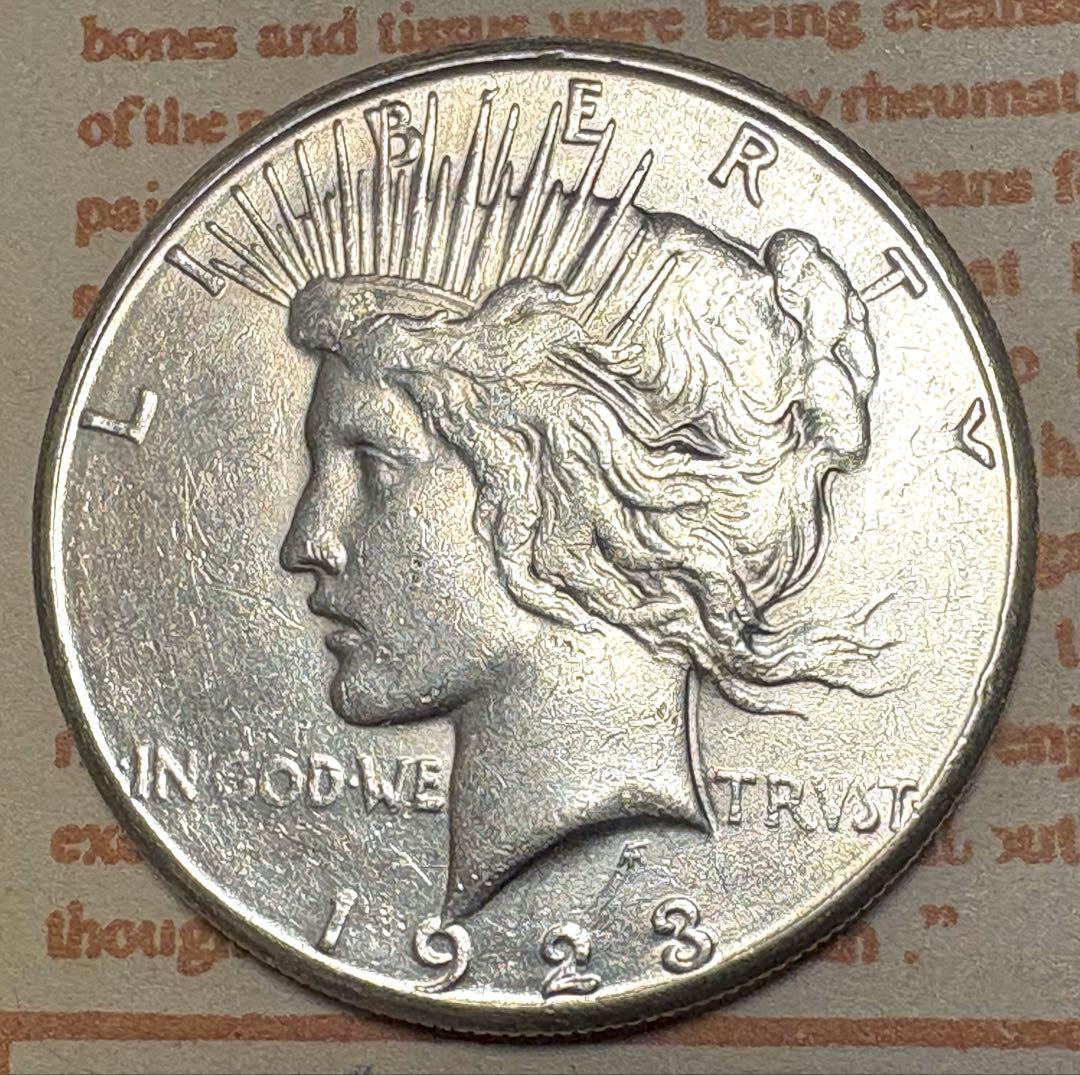アメリカ ピースダラー 銀貨 Slv.900 1923年 (F Mint)